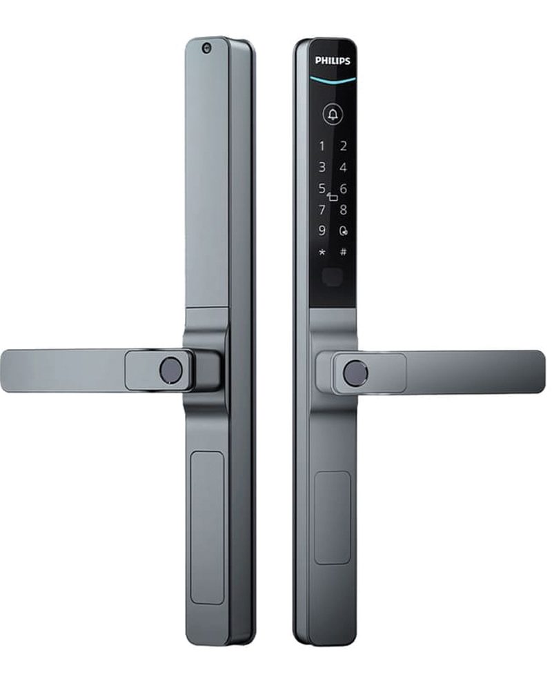 Khóa Tay Vân Tay 2 Mặt Cửa Nhôm Philips DDL611-18HBS Có APP