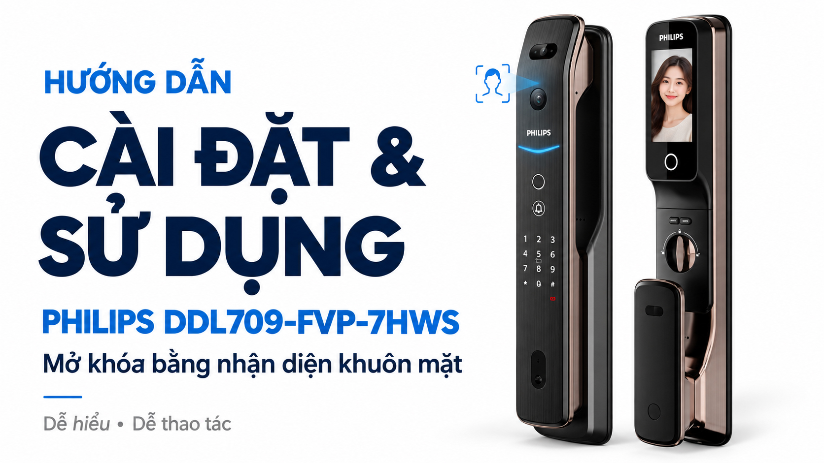 Hướng Dẫn Cài Đặt Sử Dụng Khóa Philips DDL709-FVP-7HWS